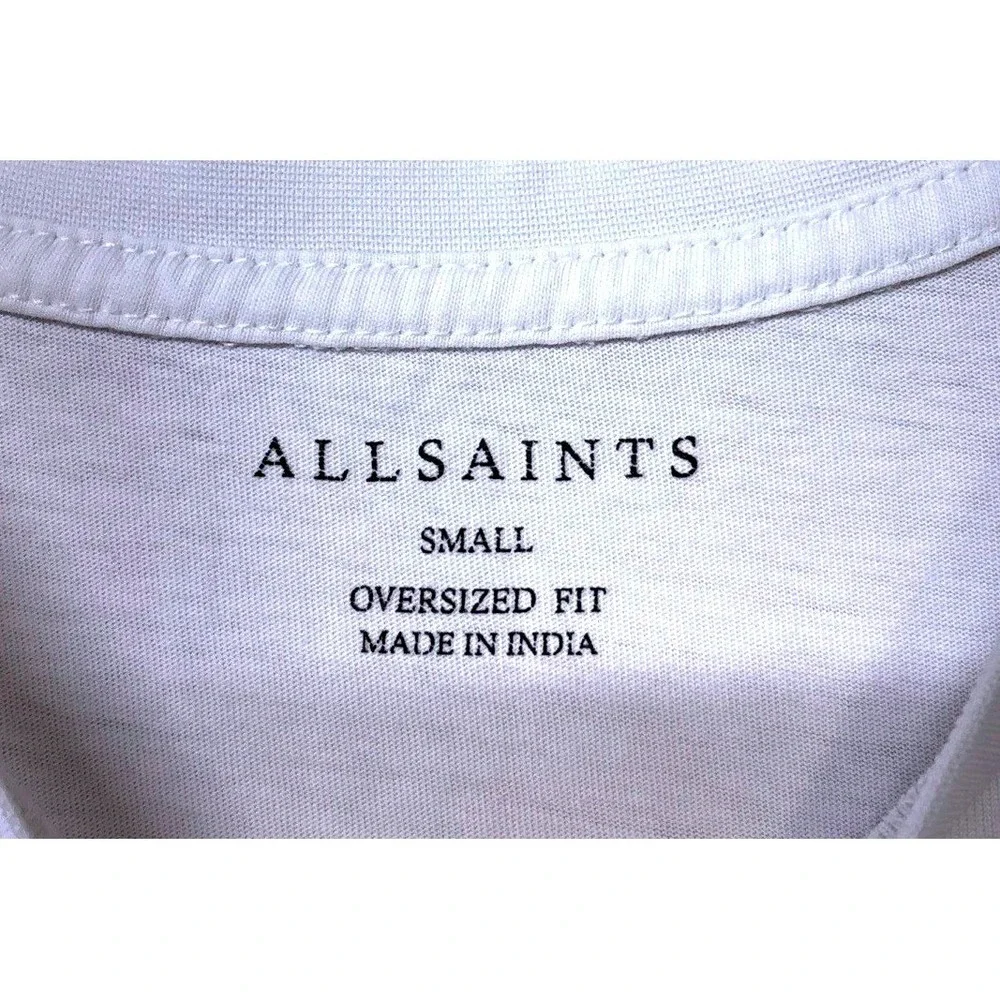 ALLSAINTS Shattered Heart Tee‎ Men's Small White Oversized Fit Relaxed T-shirt